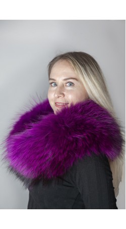 Violet-lilla Finnraccoon  fur neck warmer